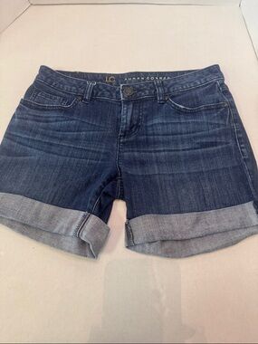 LC Lauren Conrad Dark Blue Rolled Cuff Denim Shorts